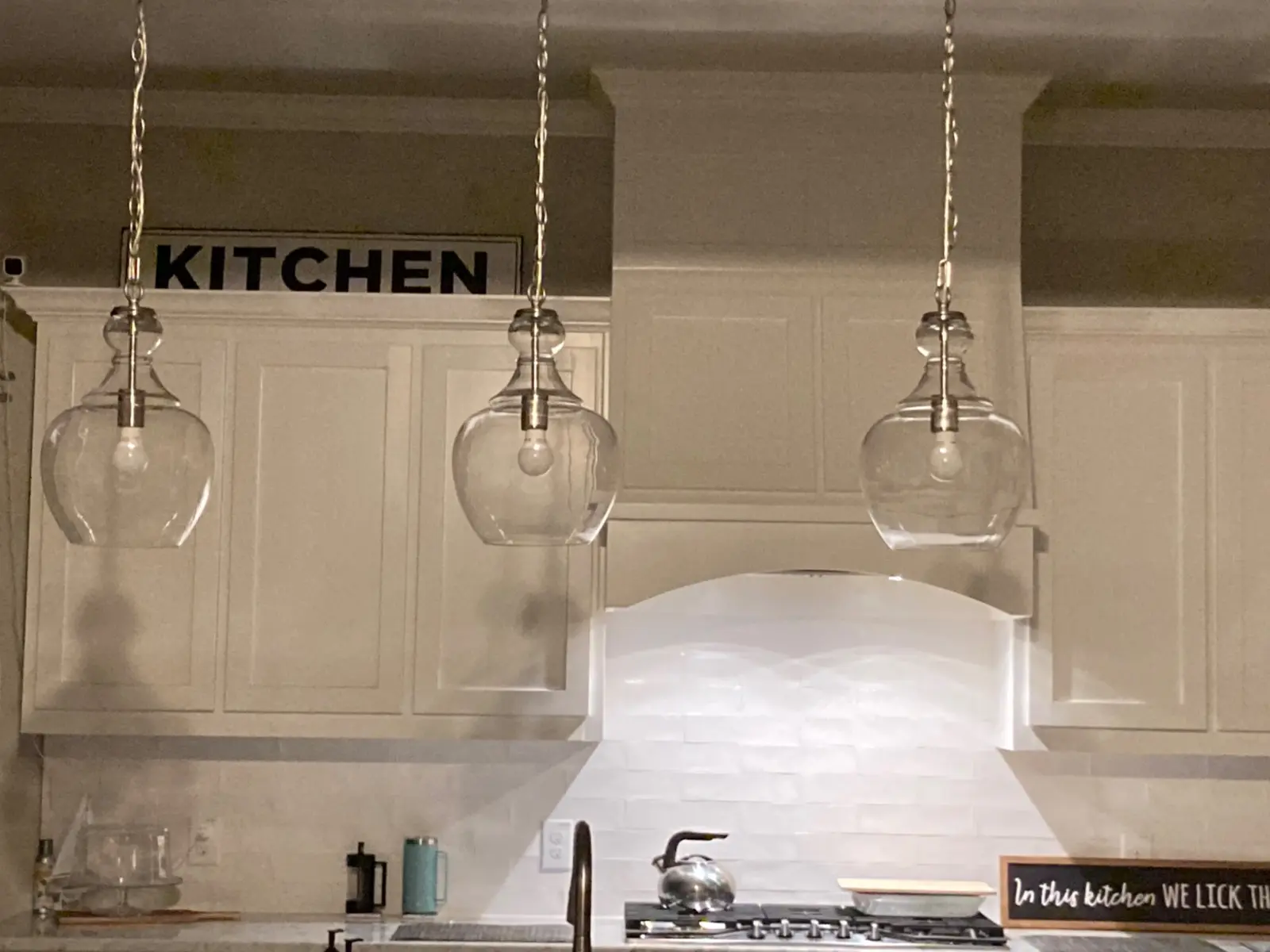 Pendant lights installed in The Colony